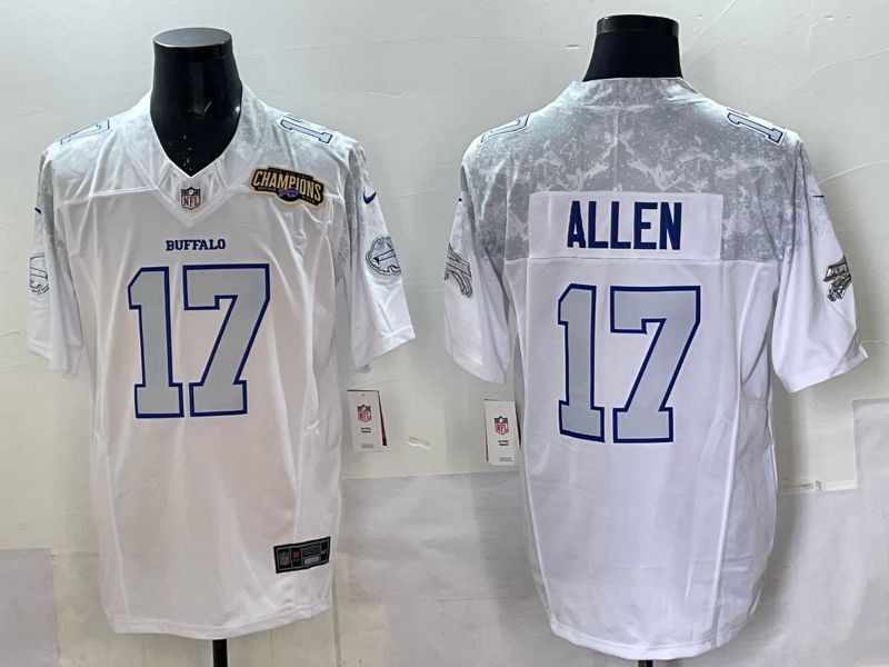Men Buffalo Bills #17 Josh Allen Nike White 2025 Rivalries Collection Limited NFL Jersey 07